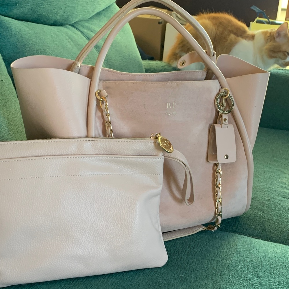 Elegant Pink Diaper Bag with Gold Chain by Rachel Parcell’s “itzy ritzy”